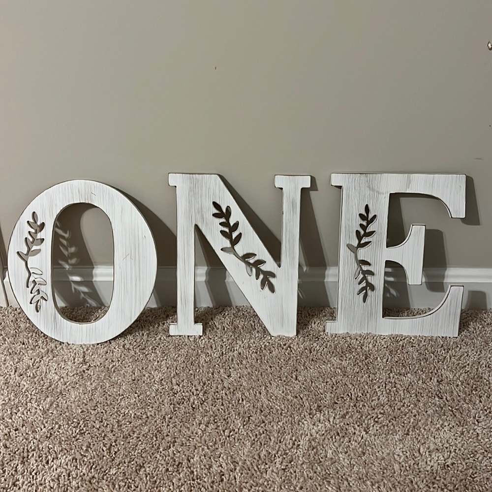 Hobby Lobby O N E letters decor